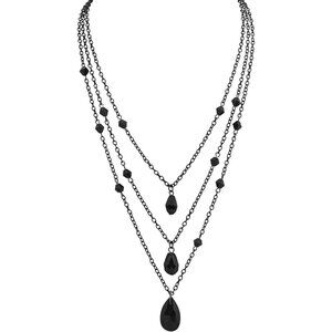 Layered Black Red Teardrop Choker Necklace, Gothic Emo Punk Grunge Necklace, Got